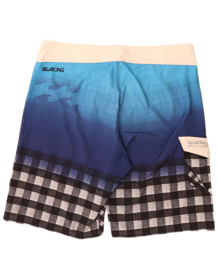 Billabong Herren-Badeshorts, groß, blau kariert, Polyester