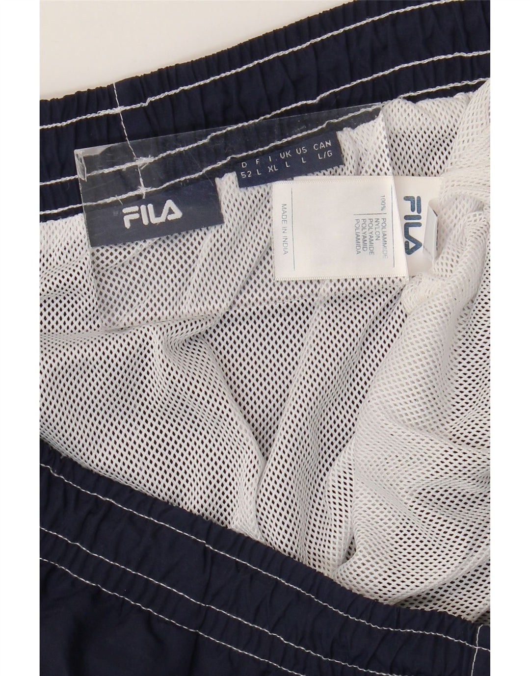 Fila Herren-Sportshorts mit Grafik, groß, marineblau, Colourblock-Polyamid