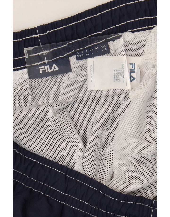 Fila Herren-Sportshorts mit Grafik, groß, marineblau, Colourblock-Polyamid