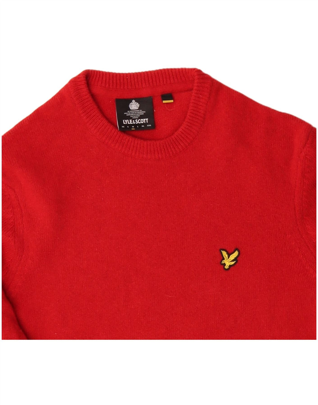 LYLE & SCOTT Herren-Pullover mit Rundhalsausschnitt, mittelrote Wolle