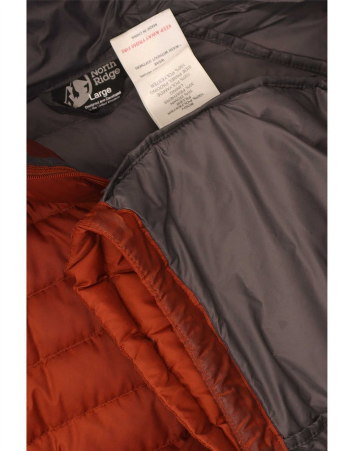 North Ridge Herren-Jacke mit Kapuze, gepolstert, UK 40, Größe L, braun, Polyester