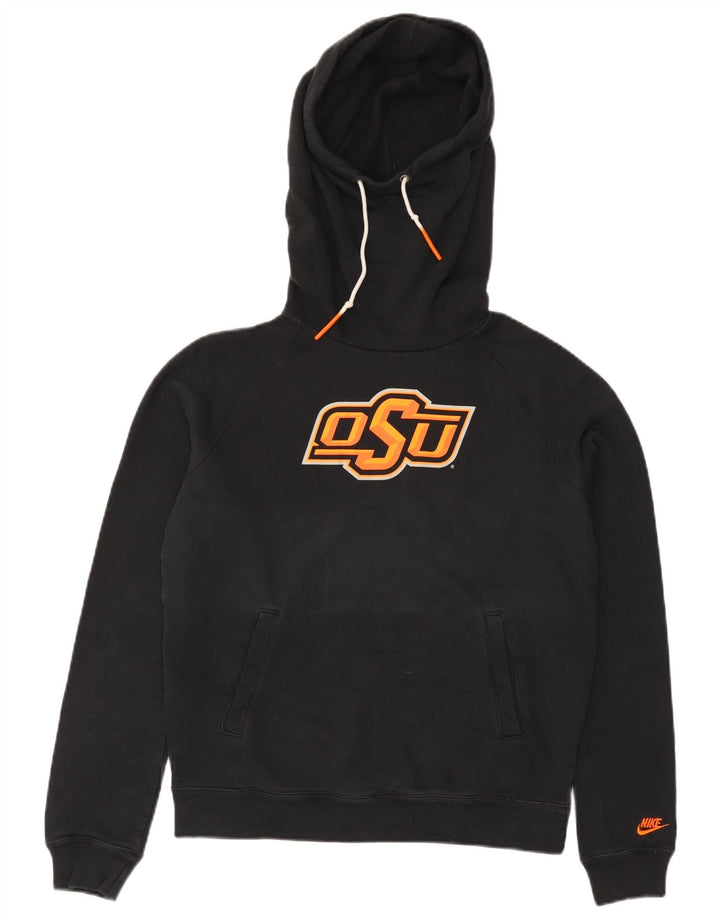 NIKE Womens Graphic Hoodie Pullover UK 14 Mittelschwarze Baumwolle