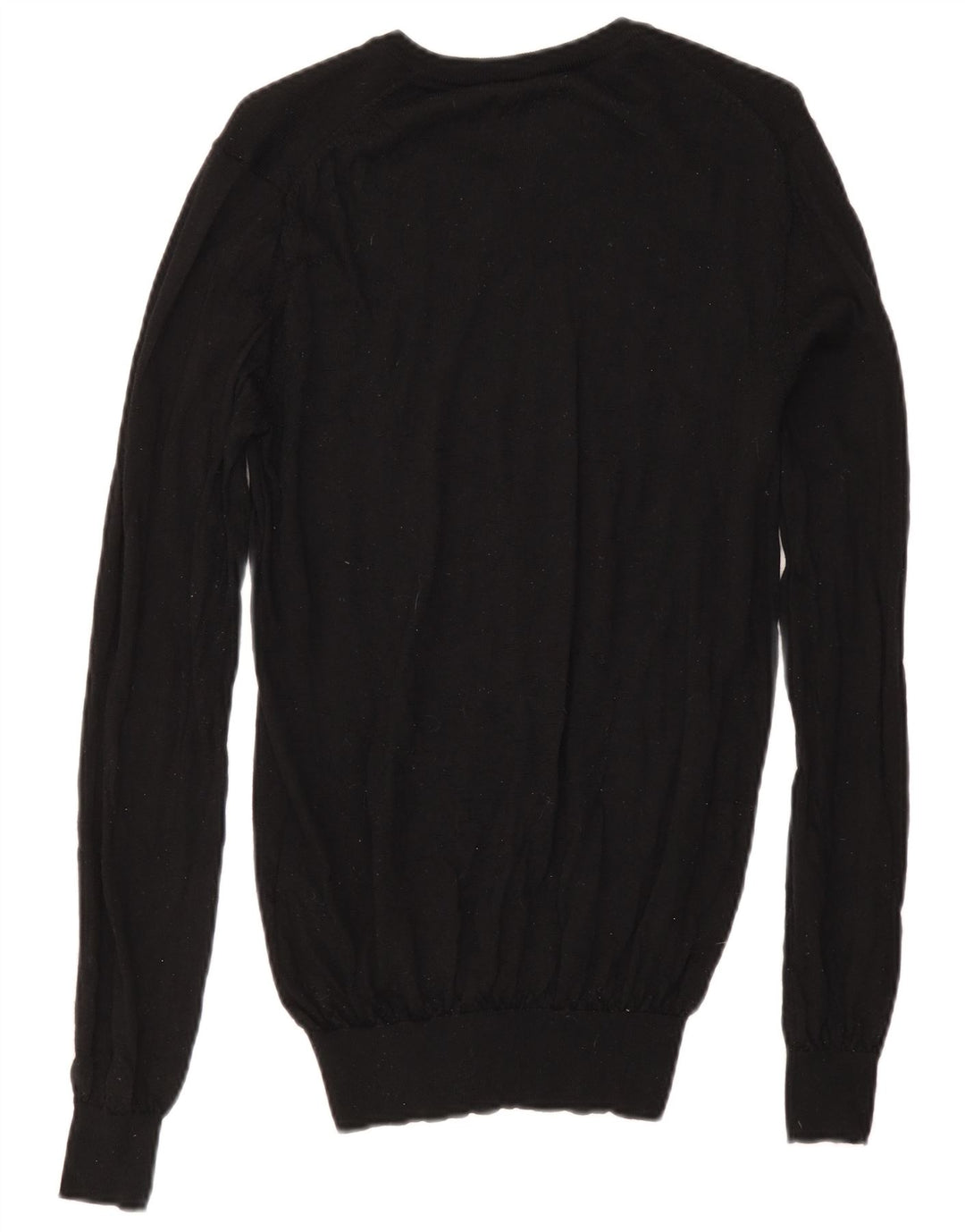 Reiss Herren-Pullover mit V-Ausschnitt, Größe S, schwarze Wolle