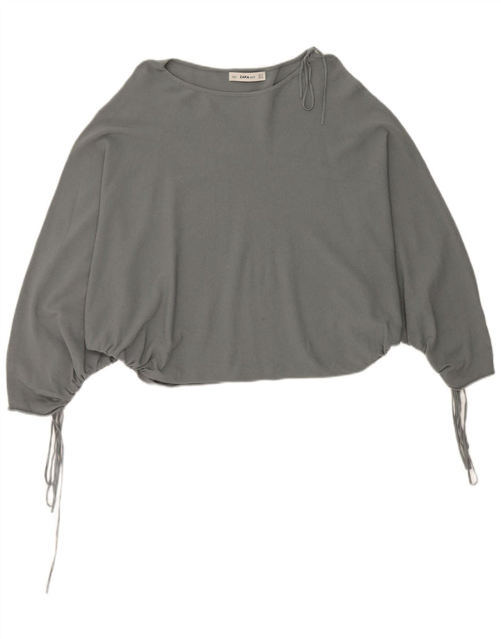 Zara Damen Fledermausblusenoberteil UK 14 Mittelgrau