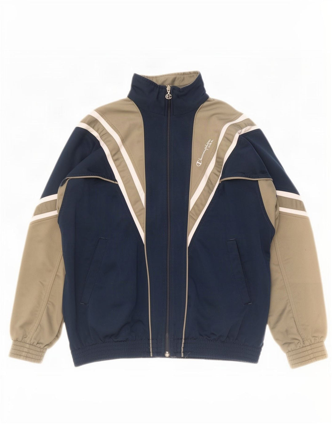 Champion Herren-Trainingsanzug-Oberteil, Mittelgroßes marineblaues Farbblock-Polyester