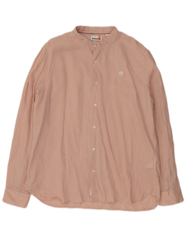 Timberland Herren Slim Fit Hemd XL Rosa Leinen