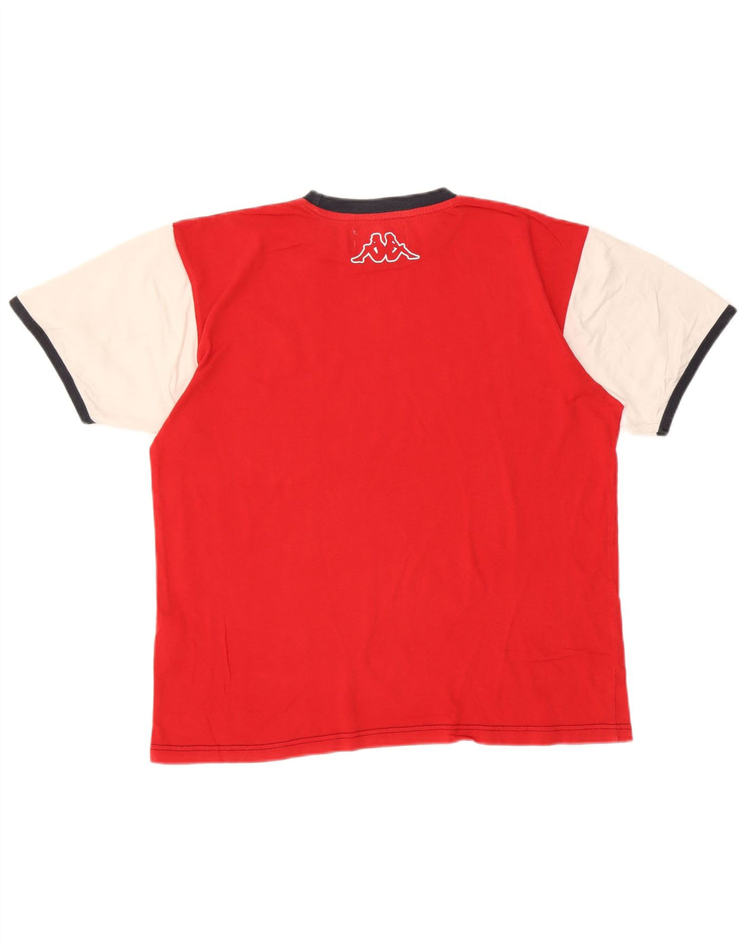 Kappa Herren Grafik-T-Shirt-Oberteil aus mittelroter Colourblock-Baumwolle