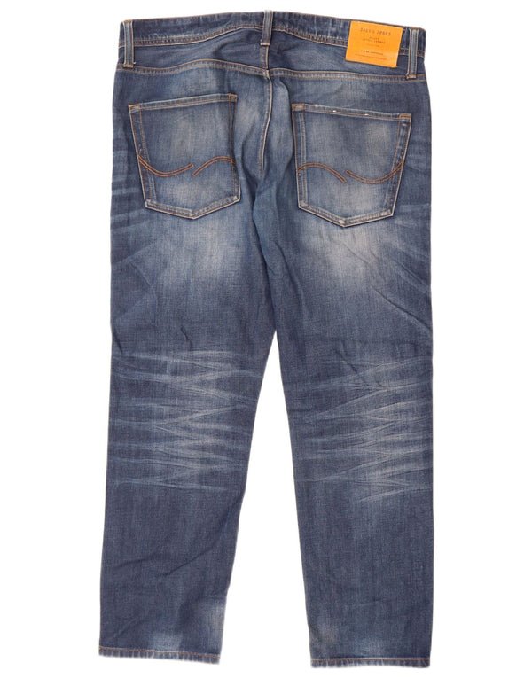 Jack & Jones Herren Mike Straight Jeans W34 L30 Blaue Baumwolle