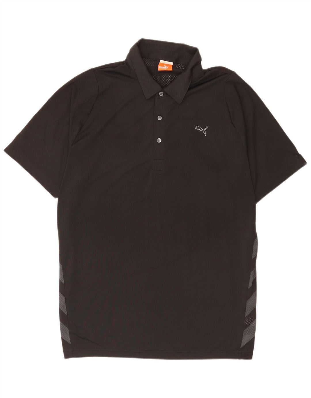 Puma Herren-Poloshirt mit Grafik, groß, schwarzes Farbblock-Polyester