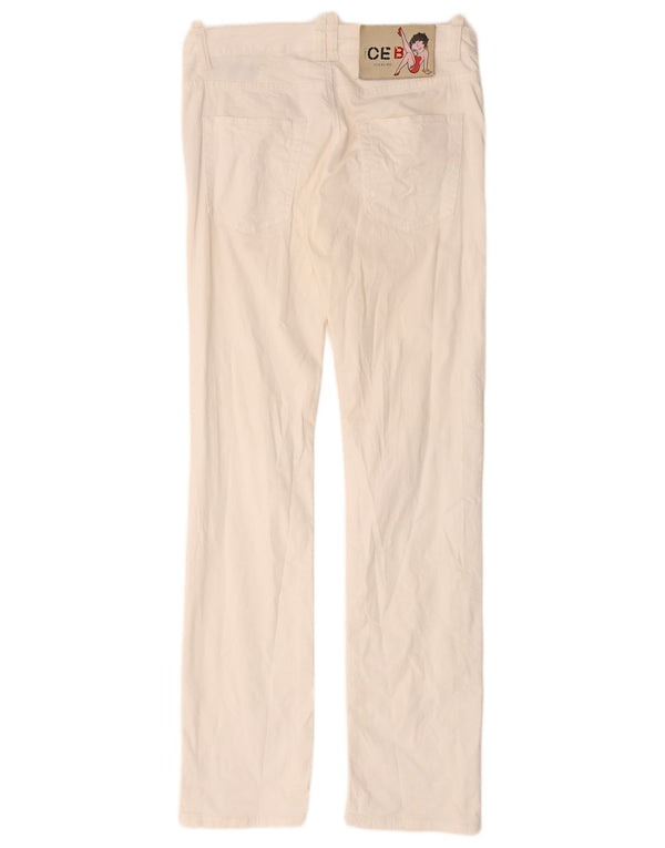 Iceberg Damen-Jeans mit niedriger Taille, schmal, W29, L33, weiße Baumwolle