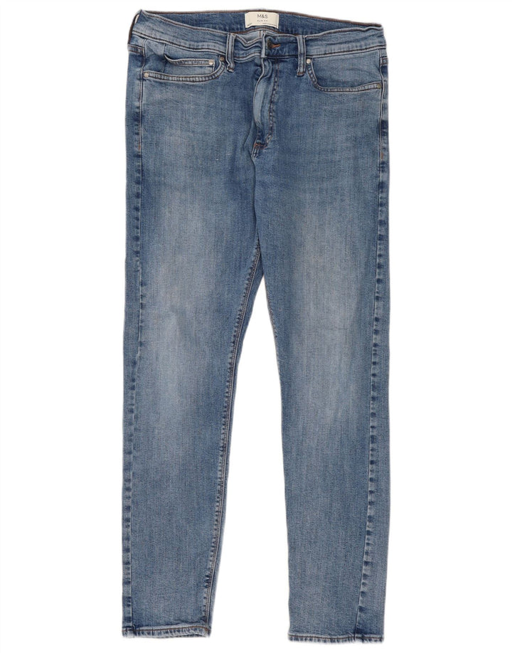 Marks & Spencer Herren Slim Jeans W34 L31 Blaue Baumwolle