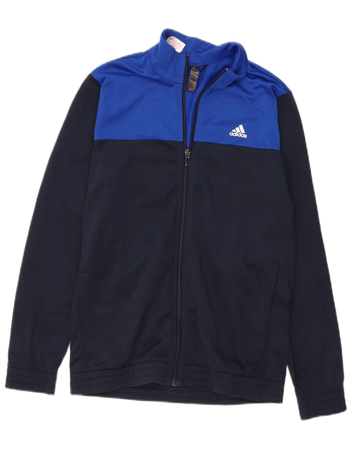ADIDAS Jungen-Trainingsanzug-Top-Jacke, 13–14 Jahre, Marineblau, Farbblock