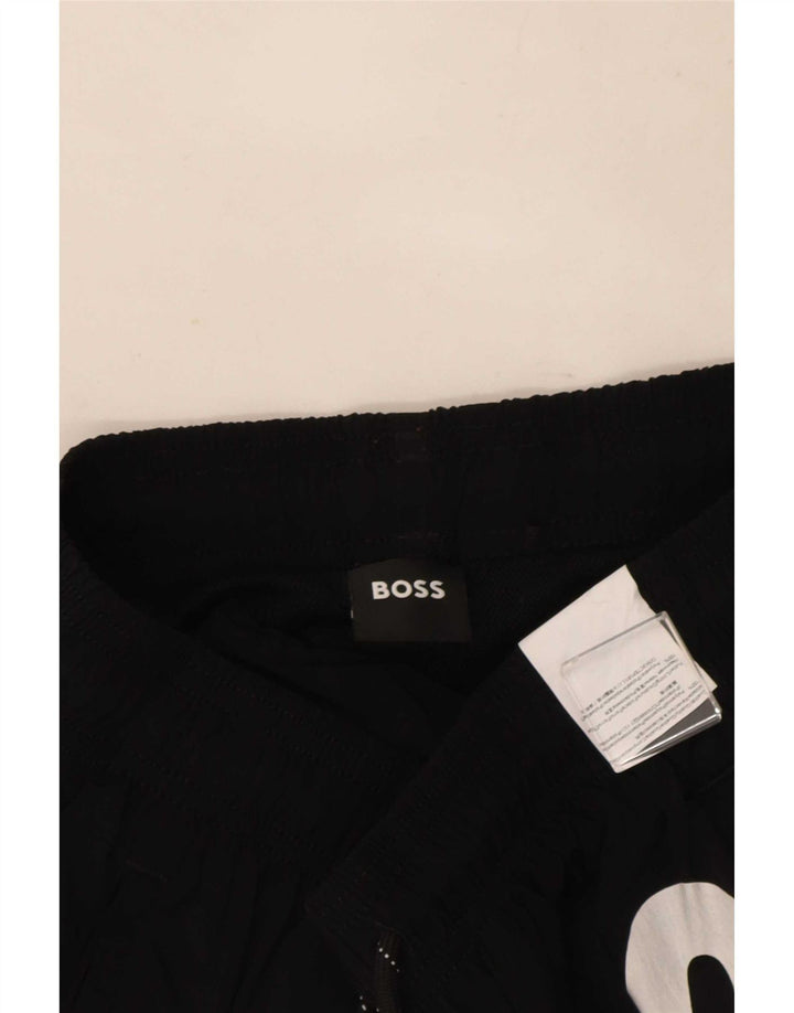 Hugo Boss Herren Badeshorts mit Grafik, Größe S, Schwarz, Polyamid