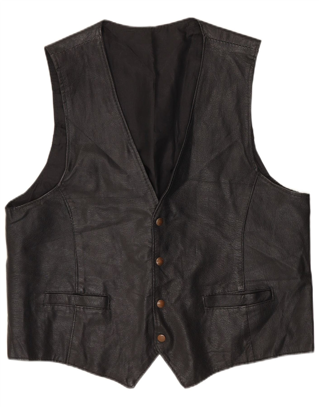 Vintage Herren Lederweste XL Schwarz