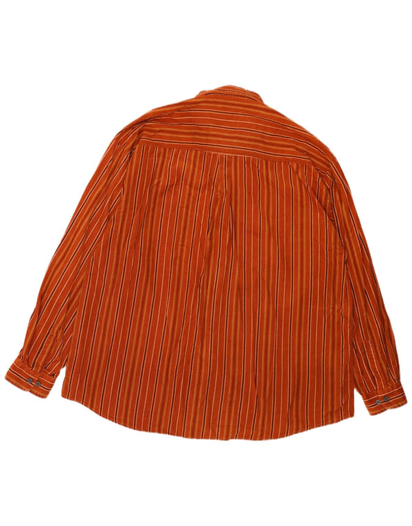 Lerros Mens Shirt 2XL Orange Striped Cotton