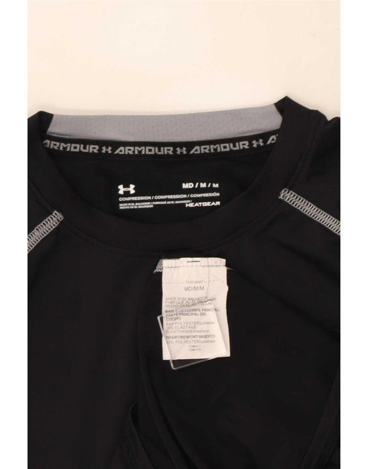 Under Armour Herren Heat Gear Graphic T-Shirt Top Mittelschwarzes Polyester