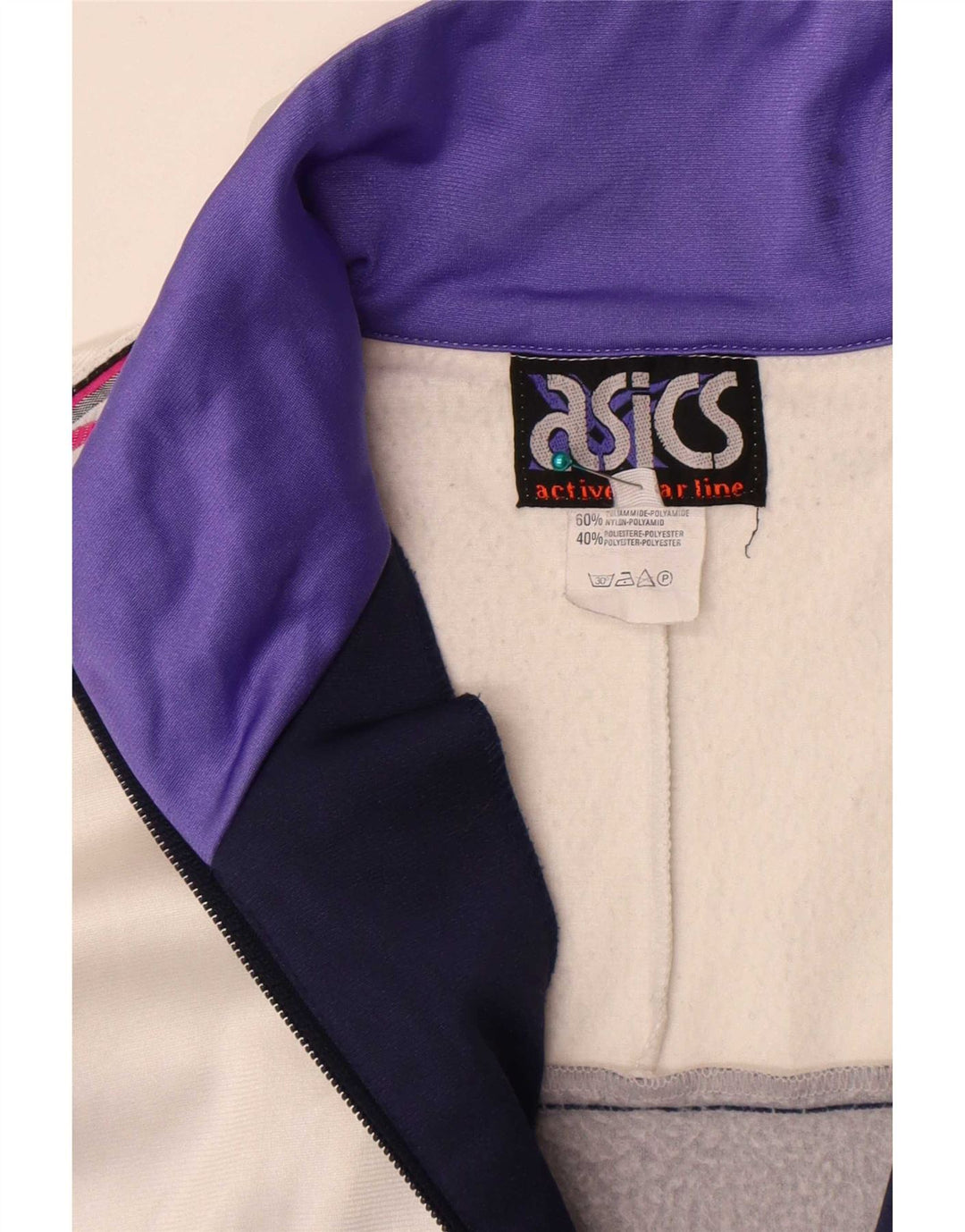 Asics Herren-Trainingsanzugoberteil mit Grafik, IT 50, Mittelweiß, Farbblock