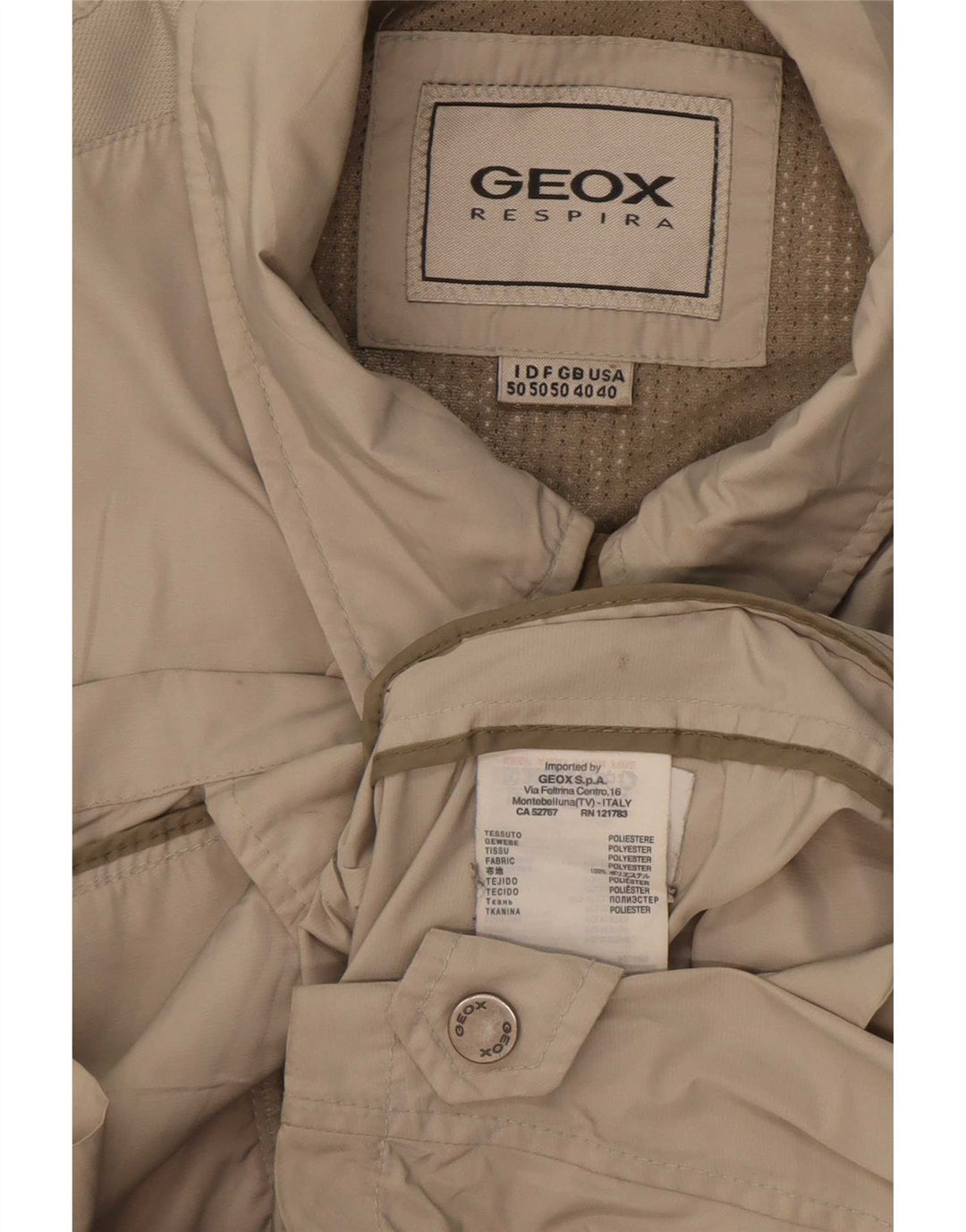 Geox Herren Respira Utility Jacke UK 40 Large Beige Polyester