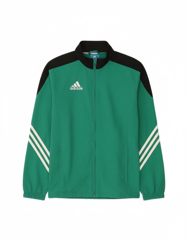Adidas Jungen-Trainingsanzug-Top-Jacke, 13–14 Jahre, XL, grünes Farbblock-Polyester