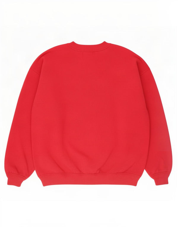 Vintage Damen Grafik Sweatshirt Pullover UK 16 Große rote Baumwolle