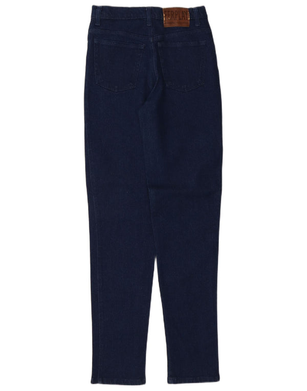 Vintage Damen Tapered Jeans W27 L32 Marineblau