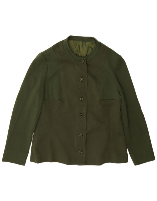 Vintage Damen Bomberjacke UK 14 Mittelgrün