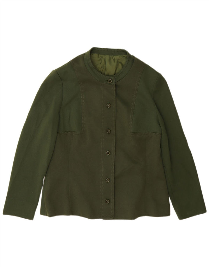 Vintage Damen Bomberjacke UK 14 Mittelgrün