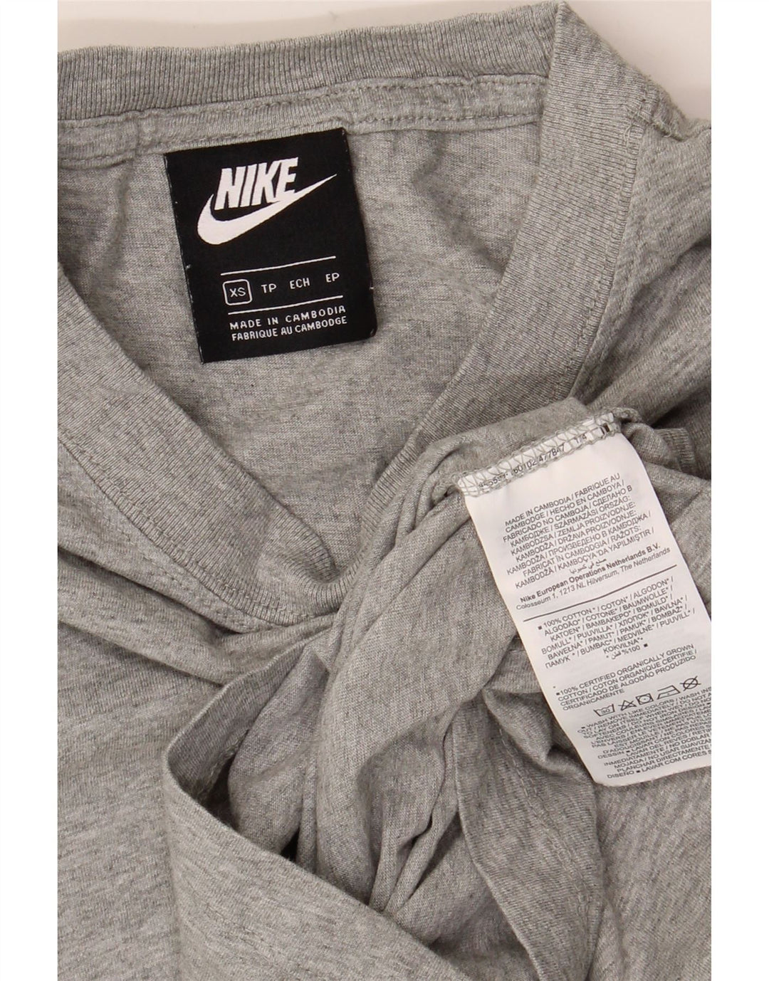Nike Herren T-Shirt Top XS Grau gefleckte Baumwolle