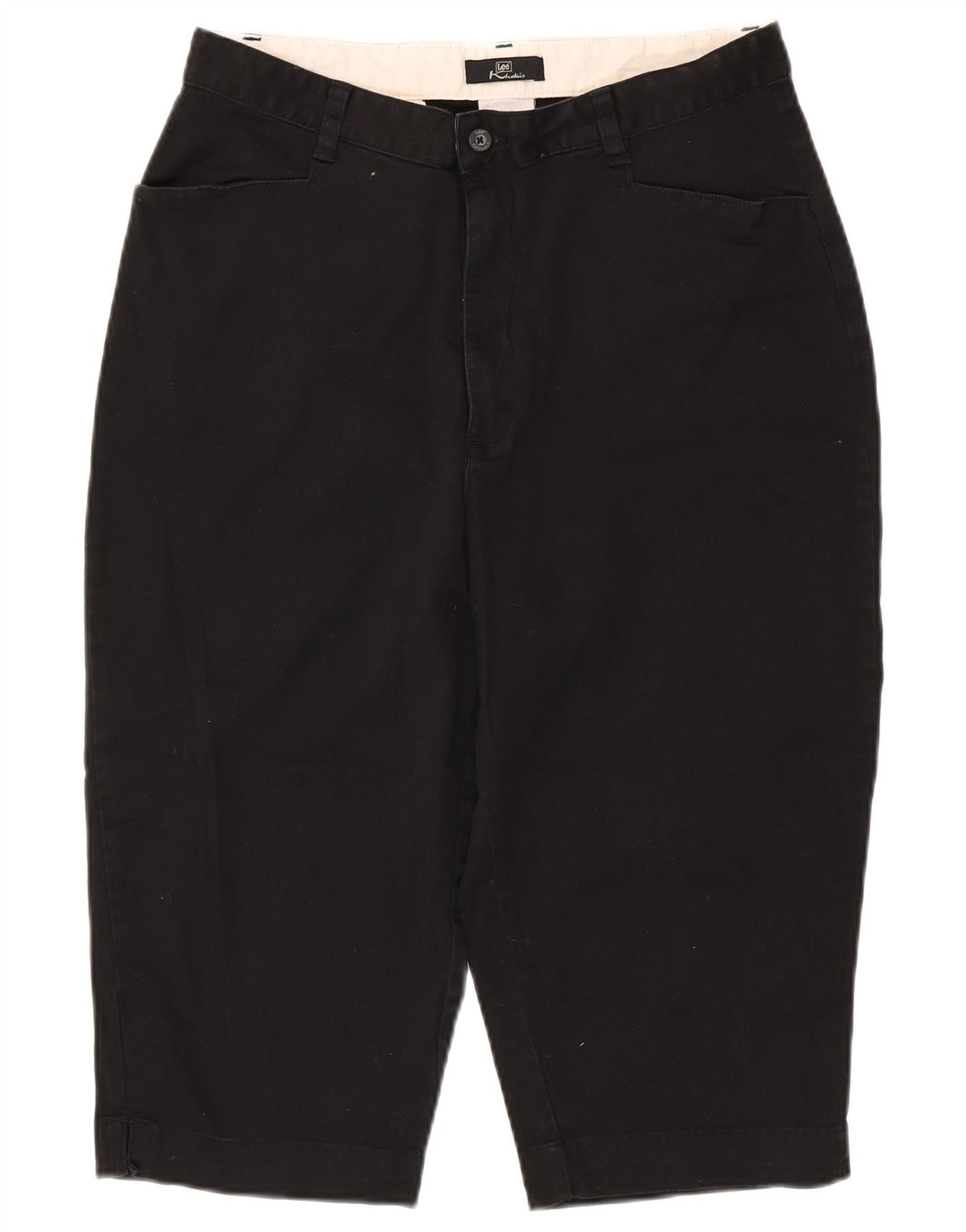 LEE Damen Khakis Capri-Hose mit hoher Taille, US 16, 2XL, W32, L18, schwarze Baumwolle