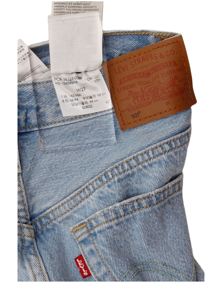 LEVI'S Damen 501 High Rise Denim Shorts W27 Small Blaue Baumwolle