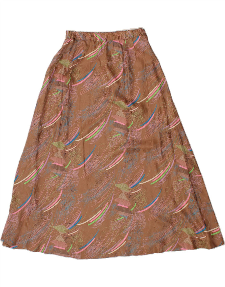 VINTAGE Womens Abstract Pattern A-Line Skirt W28 Medium Brown Vintage Vintage and Second-Hand Vintage from Messina Hembry 