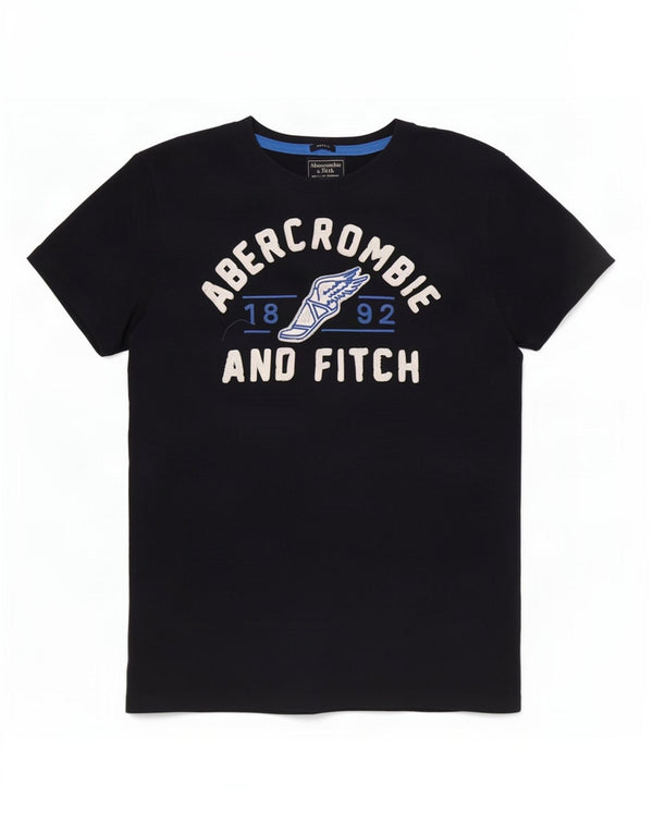 Abercrombie & Fitch Mens Muscle Graphic T-Shirt Top Small Navy Blue Cotton