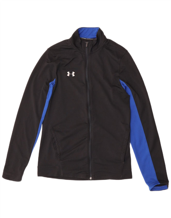 Under Armour Herren-Trainingsanzug-Top-Jacke aus mittelschwarzem Colourblock-Polyester
