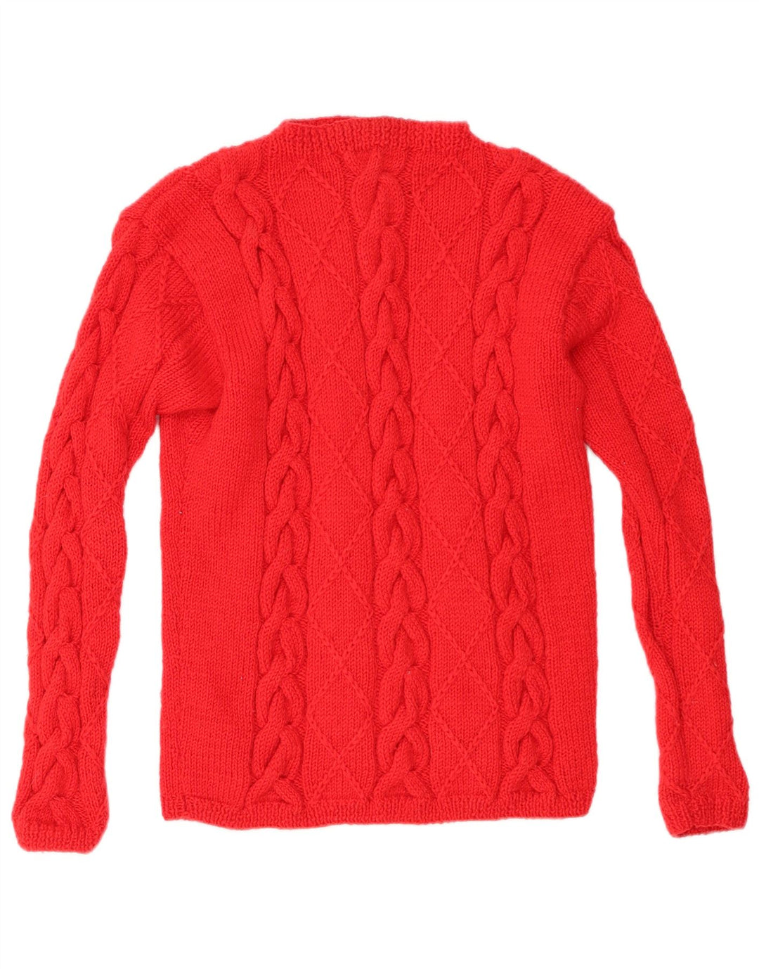 Vintage Damen Rollkragenpullover Pullover UK 12 Mittelrot