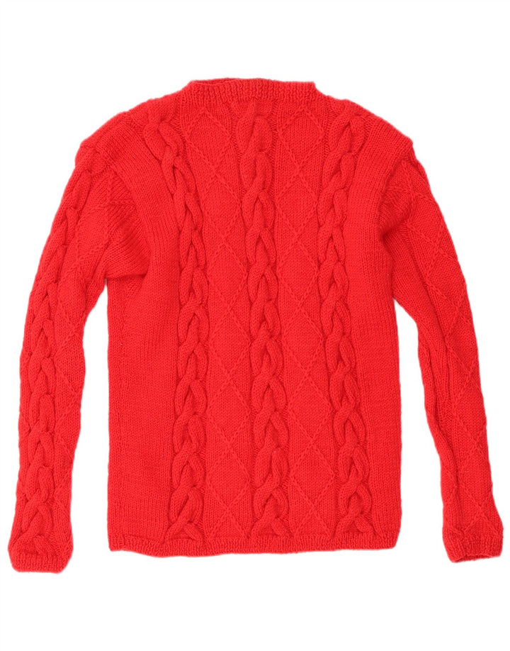 Vintage Damen Rollkragenpullover Pullover UK 12 Mittelrot