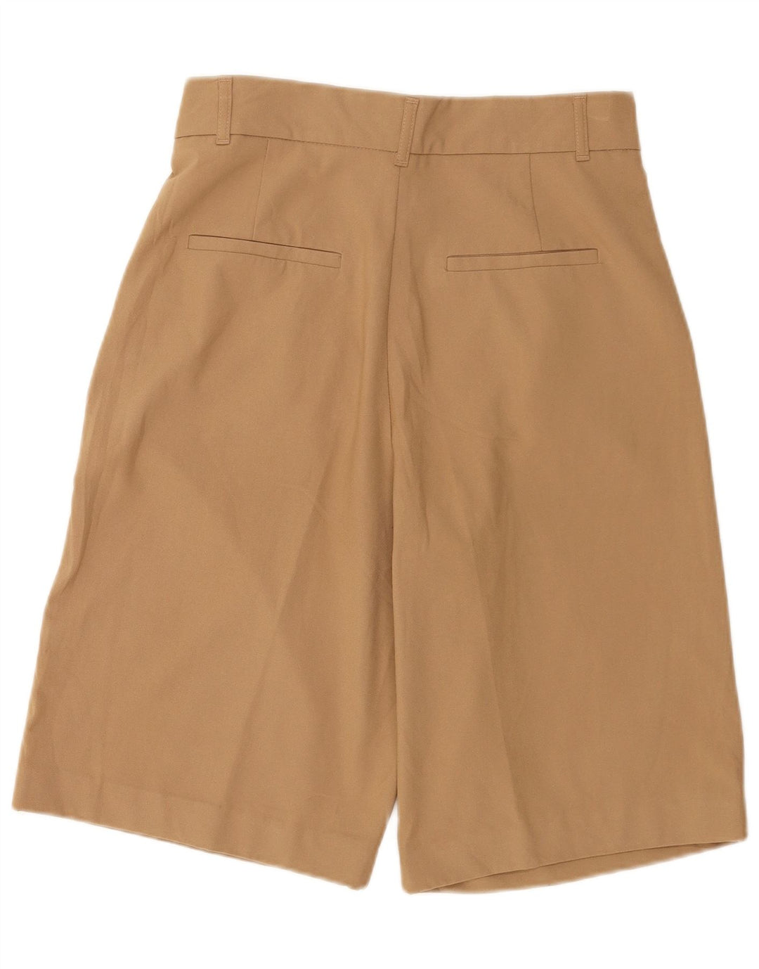 Zara Damen-Chinoshorts mit hoher Taille, mittelgroß, W28, braun, Polyester