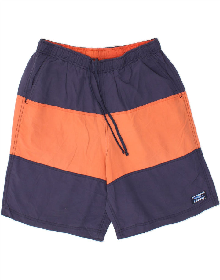 L.L.BEAN Mens Swimming Shorts Medium  Navy Blue Colourblock Polyester Vintage L.L.Bean and Second-Hand L.L.Bean from Messina Hembry 