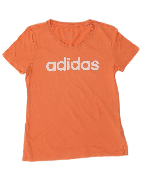 Adidas Damen Grafik T-Shirt Top UK 8/10 Small Orange Baumwolle