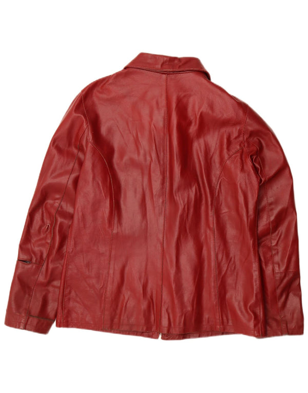 Lavorazione Artigianale Damen Lederjacke UK 14 Large Rot