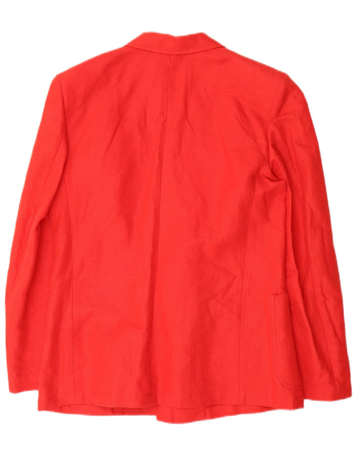 Vintage Damen Zweireiher Blazer Jacke IT 46 Großes rotes Leinen