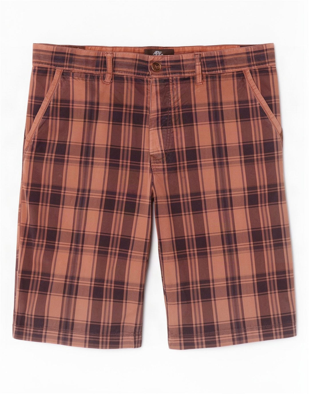 Timberland Herren Regular Chino Shorts W36 Große braune karierte Baumwolle