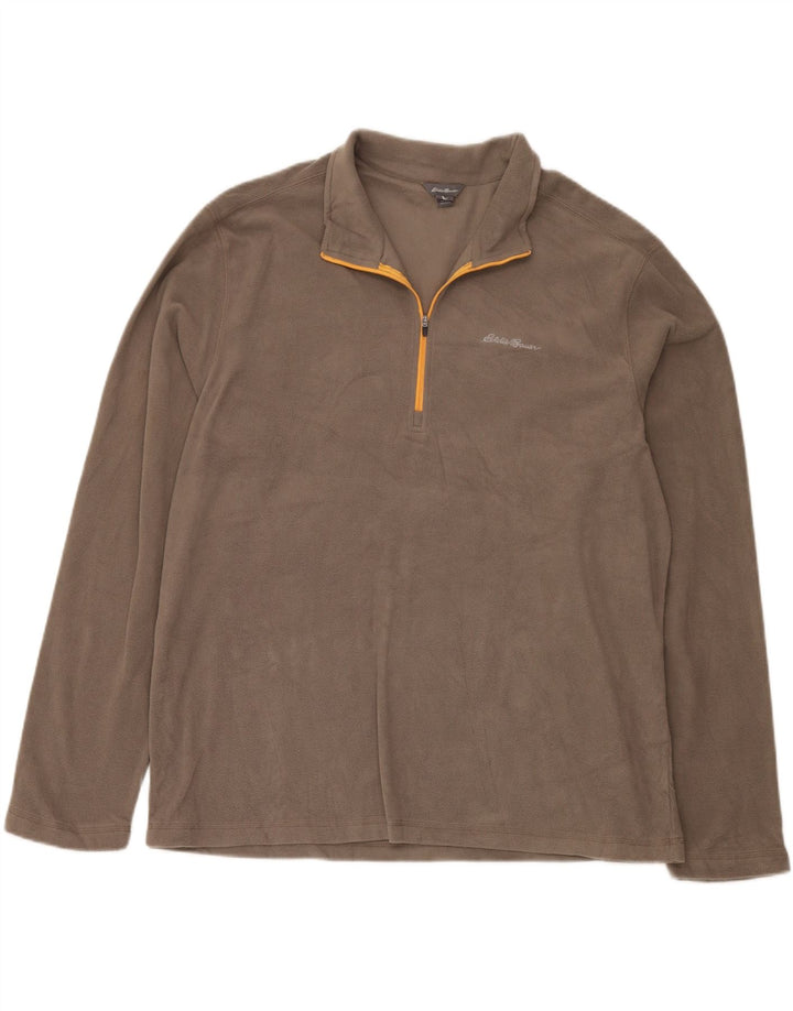 EDDIE BAUER Herren-Fleecepullover mit Reißverschluss, XL, grau, Polyester