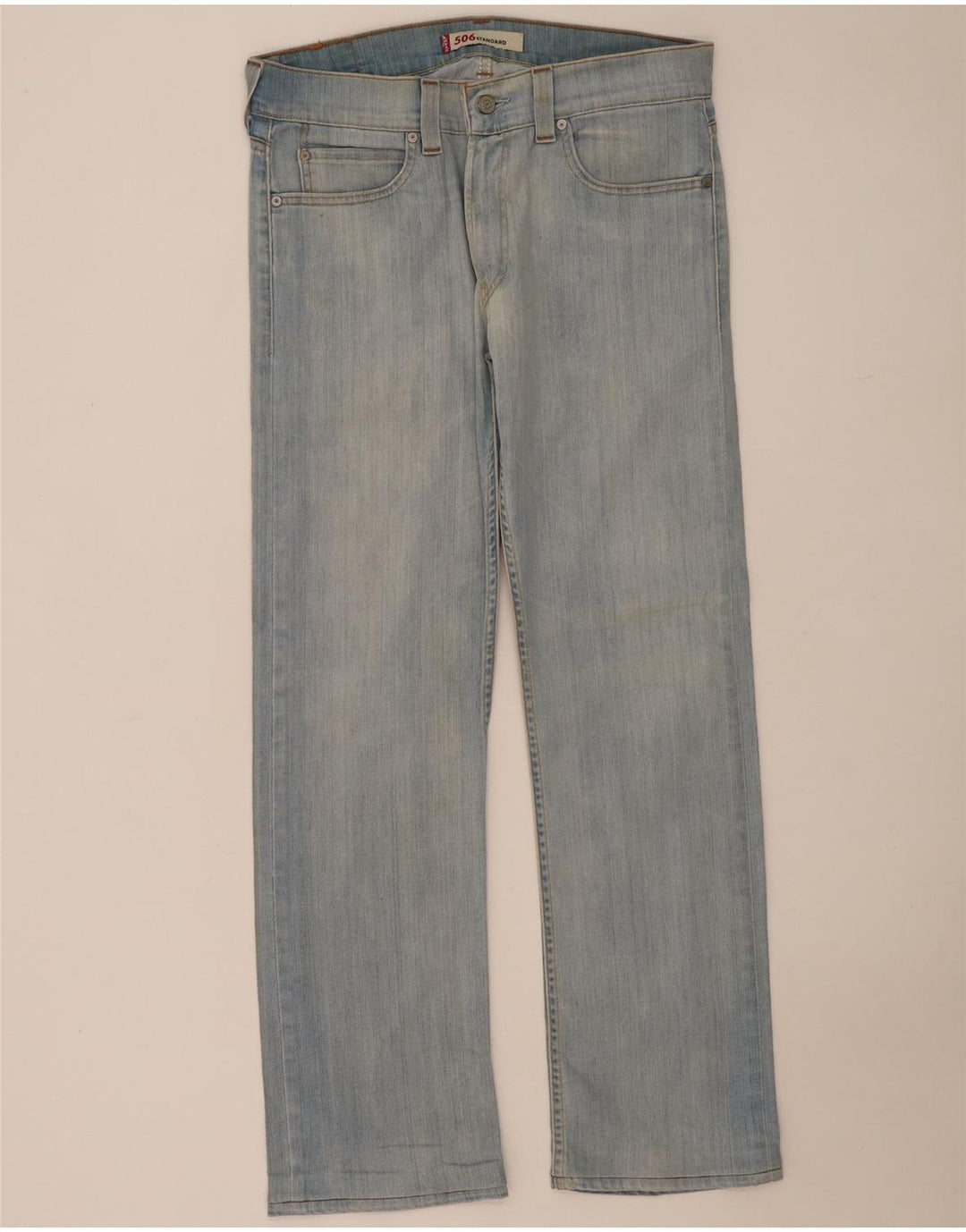 Levi's Damen 506 Straight Jeans W34 L32 Blaue Baumwolle