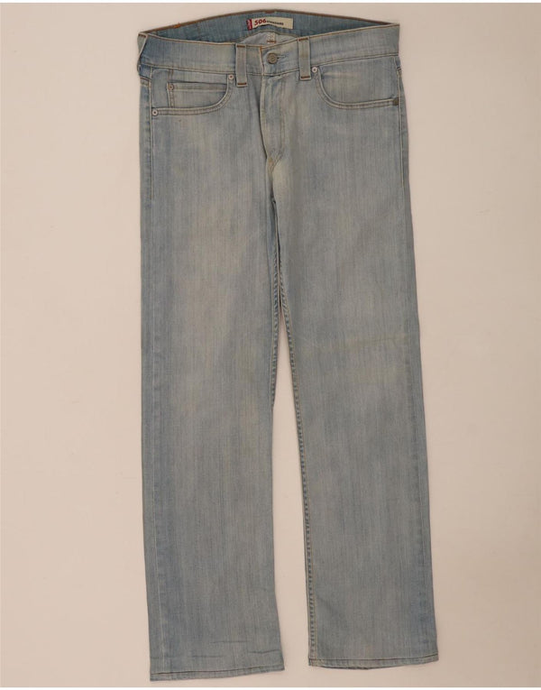 Levi's Damen 506 Straight Jeans W34 L32 Blaue Baumwolle