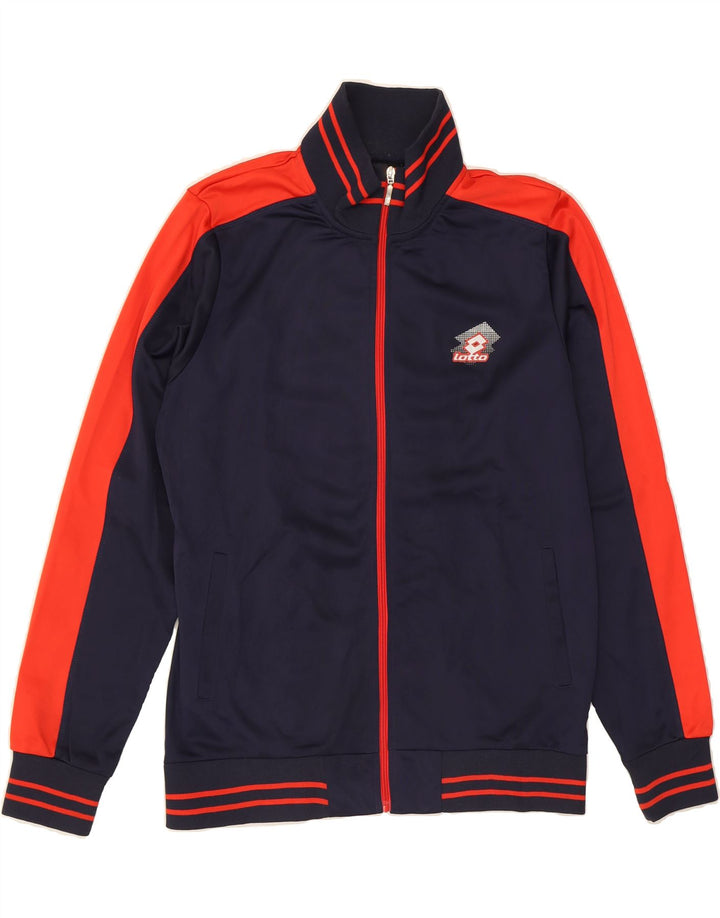LOTTO Mens Full Tracksuit Medium  Navy Blue Colourblock Polyester Vintage Lotto and Second-Hand Lotto from Messina Hembry 