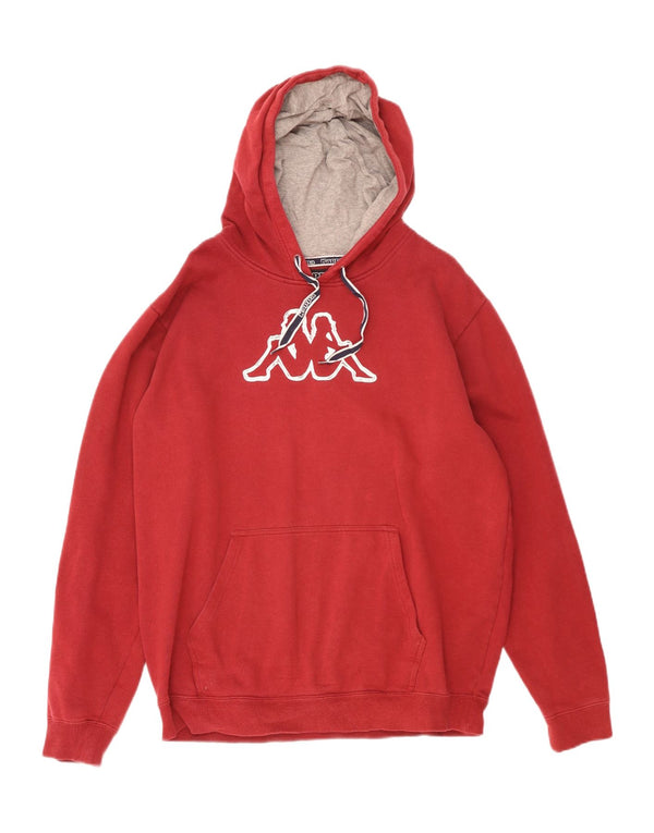 Kappa Herren Grafik-Hoodie-Pullover 2XL aus roter Baumwolle
