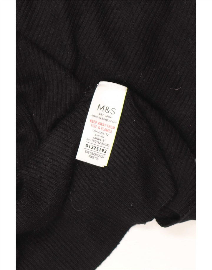 Marks & Spencer Rollkragenpullover für Damen, UK 12, mittlere schwarze Viskose
