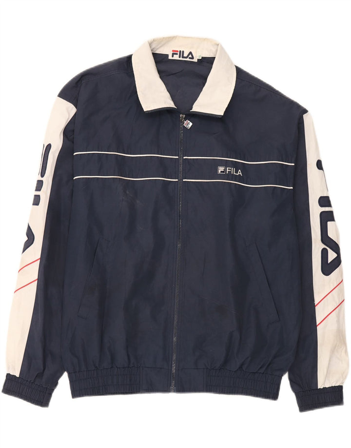 Fila Herren-Trainingsanzug-Oberteil, Jacke XL, Marineblau, Farbblock