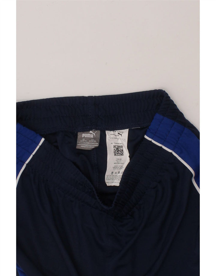 PUMA Boys Sport Shorts 10-11 Years Medium  Navy Blue Colourblock Polyester Vintage Puma and Second-Hand Puma from Messina Hembry 