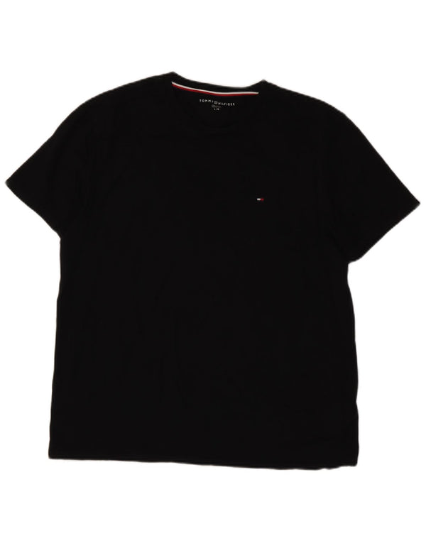 Tommy Hilfiger Herren T-Shirt Top Large Schwarz Baumwolle